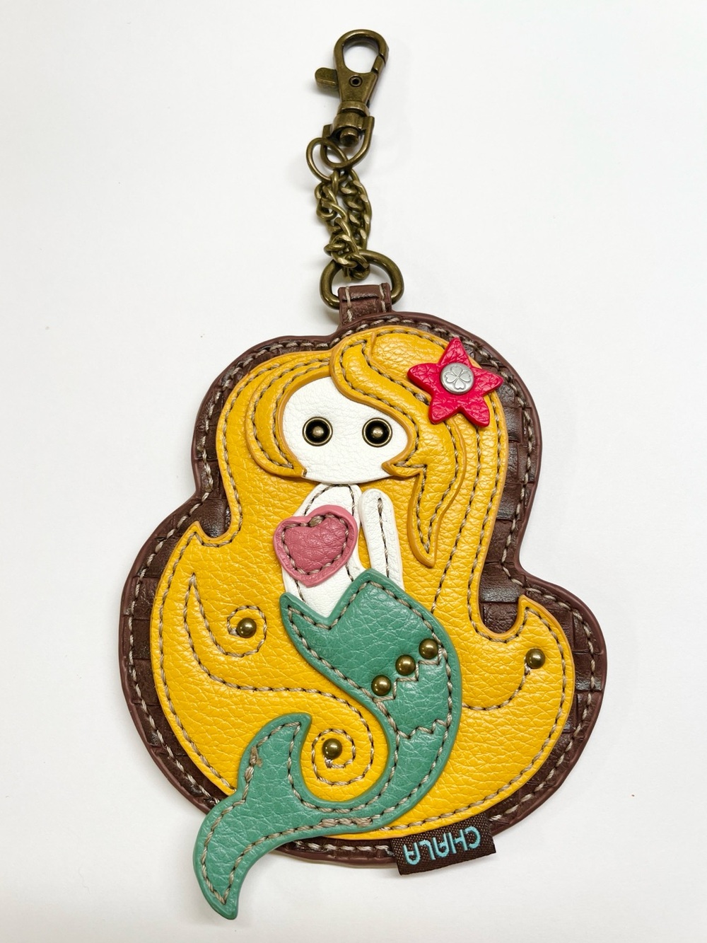 Chala Mermaid Appliqué Key Coin Purse EUC